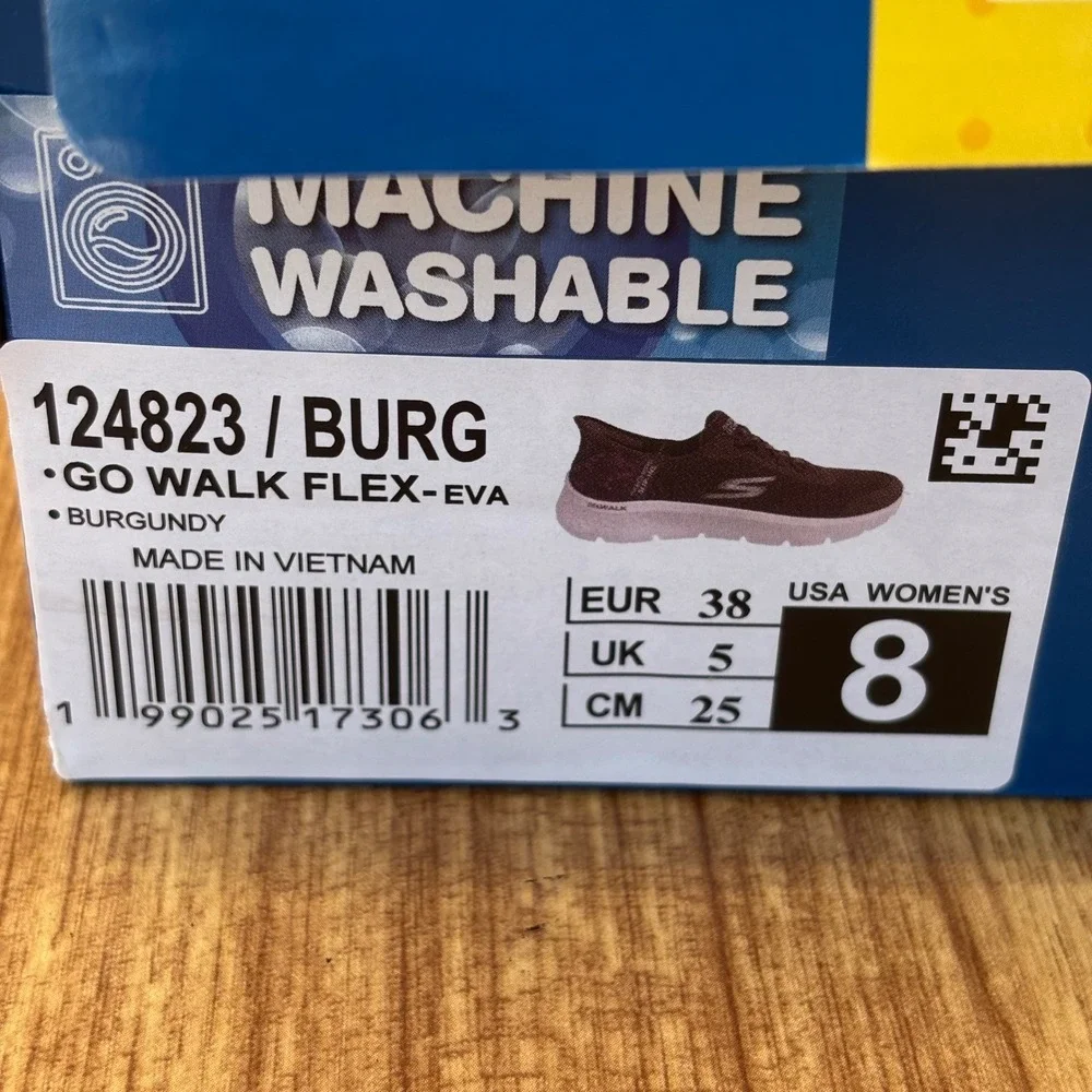 Skechers‎ GO WALK Flex Eva Women 8 Burgundy New Slip-ins Butterfly Sneakers NEW